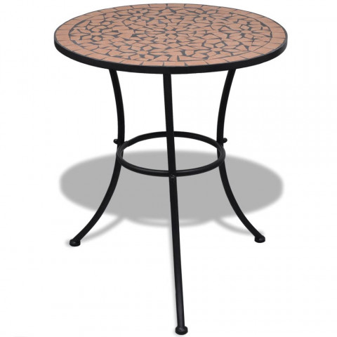 Vidaxl table de bistro 60 cm et 2 chaises mosaïqué terre cuite