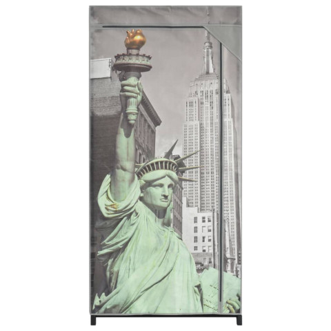 Garde-robe new york 75x45x160 cm tissu