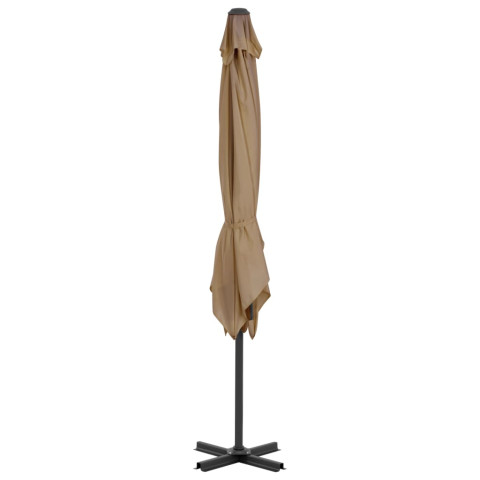 Parasol d'extérieur avec base portable 2,5 x 2,5 cm taupe helloshop26 02_0008059