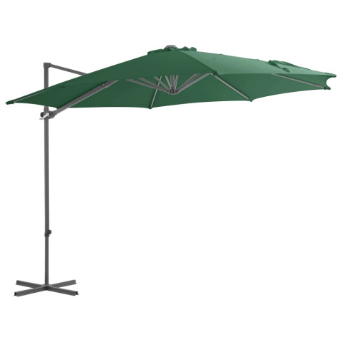 Parasol mobilier de jardin avec base portable diamètre 3 m vert helloshop26 02_0008061