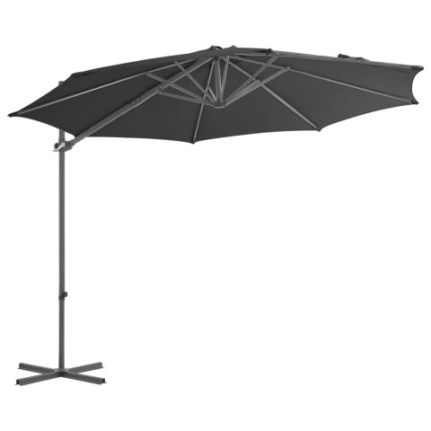 Parasol avec base portable diamètre 3 m anthracite 