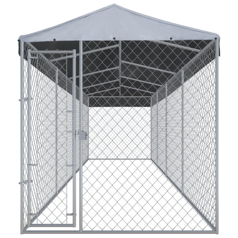 Chenil extérieur cage enclos parc animaux chien extérieur avec toit pour chiens 760 x 190 x 225 cm  02_0000456