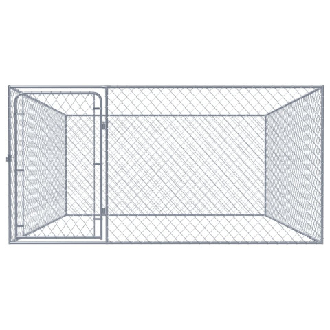 Chenil extérieur cage enclos parc animaux chien extérieur acier galvanisé 2 x 2 x 1 m  02_000047