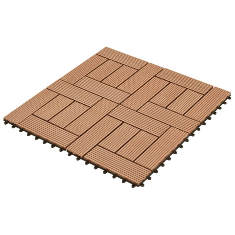 Carreaux de terrasse 22 pcs 30 x 30 cm 2 m² wpc - Couleur au choix