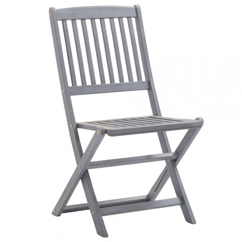 Chaises pliables d'extérieur 4 pcs bois d'acacia solide