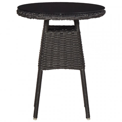 Mobilier de bistro 3 pcs avec coussins résine tressée noir