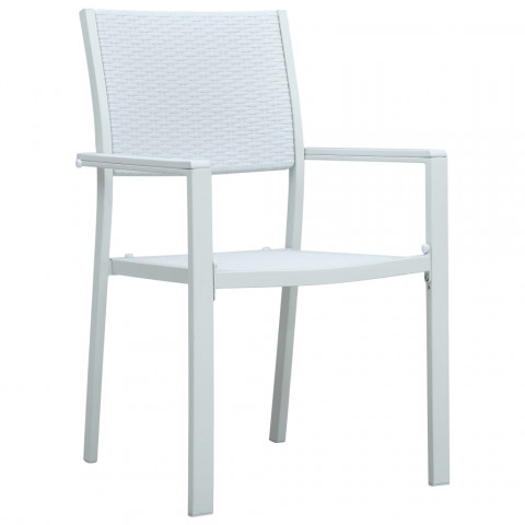 Chaises de jardin 4 pcs blanc plastique aspect de rotin