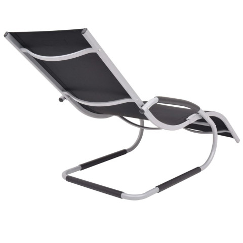 Transat chaise longue bain de soleil lit de jardin terrasse avec oreiller aluminium et textilène - Couleur au choix