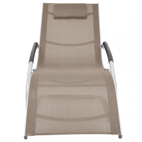 Chaise longue avec oreiller Aluminium et textilène - Couleur au choix