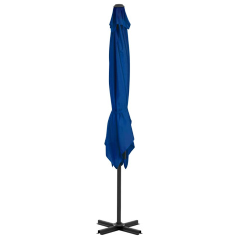 Parasol déporté et mât en aluminium 250 x 250 cm bleu azuré helloshop26 02_0008547