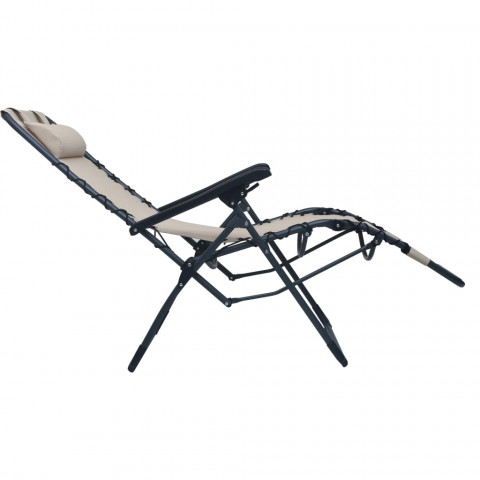Chaise pliable de terrasse crème textilène