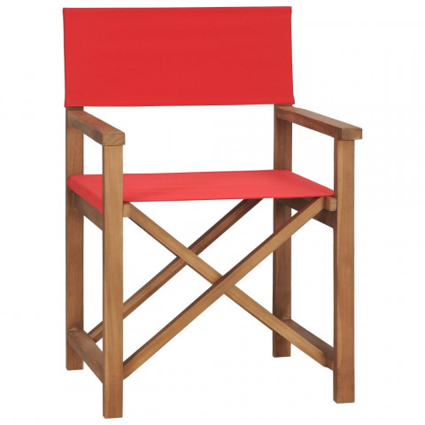 Chaise de metteur en scène Bois de teck solide - Couleur au choix