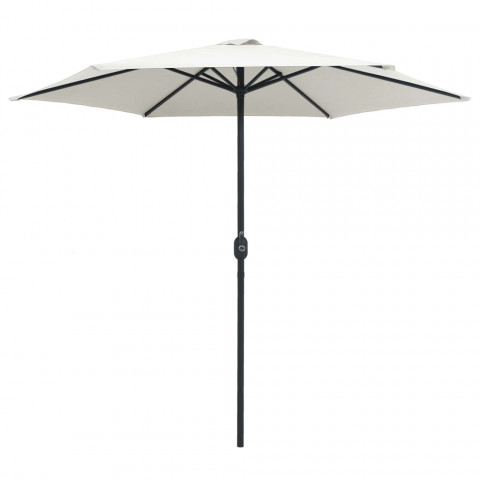 Parasol d'extérieur et mât en aluminium 270x246 cm Blanc sable