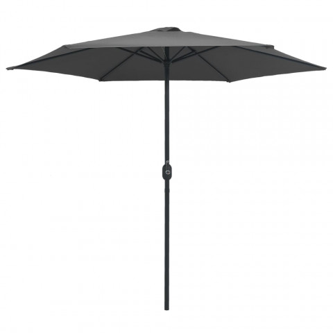 Parasol d'extérieur et mât en aluminium 270x246 cm Anthracite