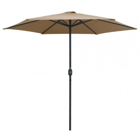 Parasol d'extérieur et mât en aluminium 270x246 cm Taupe