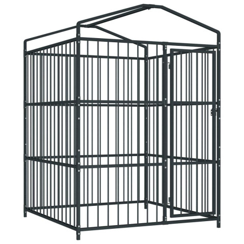 Chenil extérieur cage enclos parc animaux chien d'extérieur avec toit pour chiens 150 x 150 x 210 cm helloshop26 02_0000323