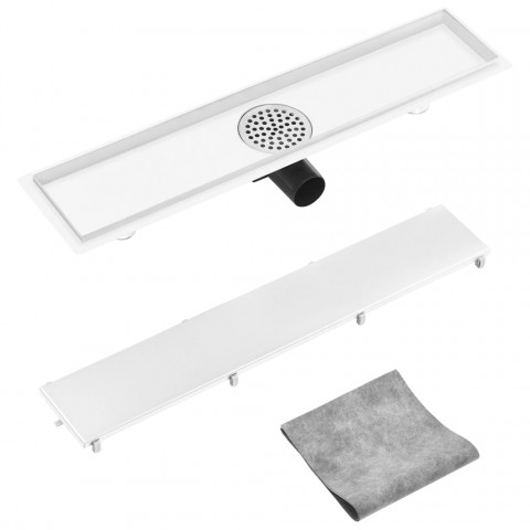 Drain de douche avec couvercle 2 en 1 63x14 cm Acier inoxydable