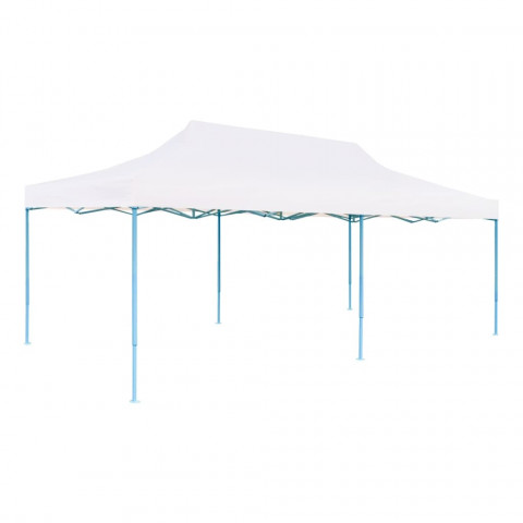 Tente de réception pliable avec parois 3 x 6 m Acier Blanc