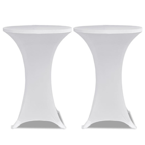 Housses élastiques de table ø 70 cm blanc 4 pcs