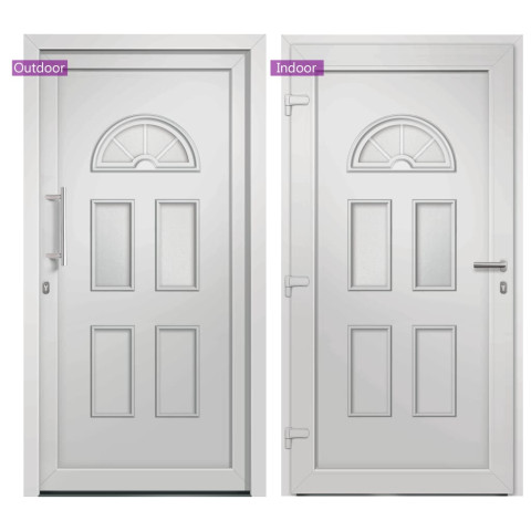 Porte d'entrée blanc - Ouverture à gauche – Dimensions au choix