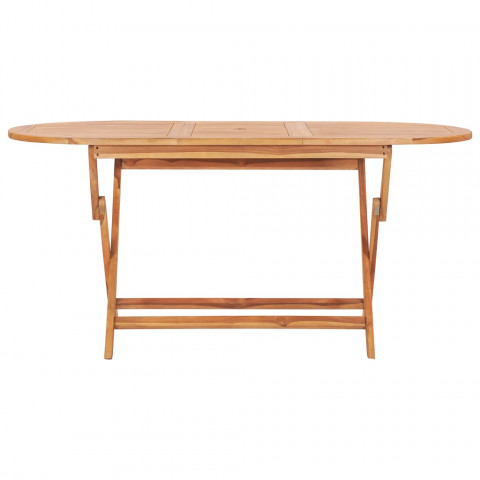 Table pliable de jardin 160x80x75 cm bois de teck solide