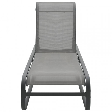 Chaises longues 2 pcs avec table textilène et aluminium
