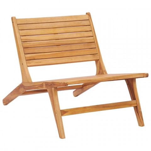 Chaise de jardin avec repose-pied bois de teck solide