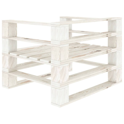 Fauteuil palette de jardin bois 80 x 67,5 x 60,8 cm blanc helloshop26 02_0011872