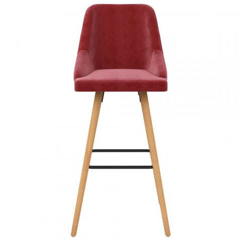 Tabourets de bar 2 pcs rouge bordeaux velours