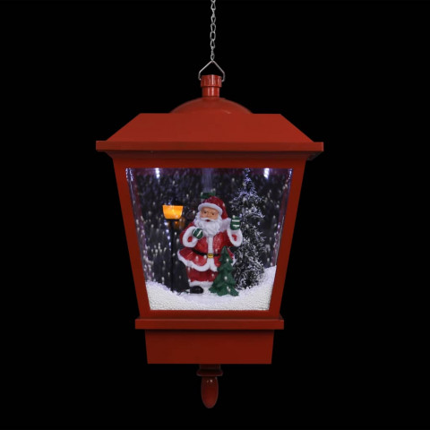 Lampe suspendue de Noël lumière LED Père Noël Rouge 27x27x45 cm