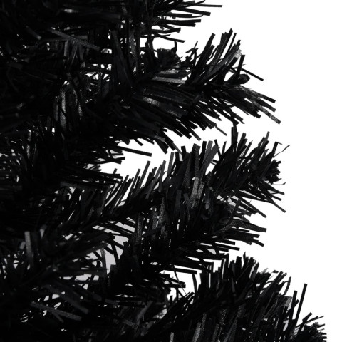 Sapin de Noël artificiel avec support Noir 210 cm PVC