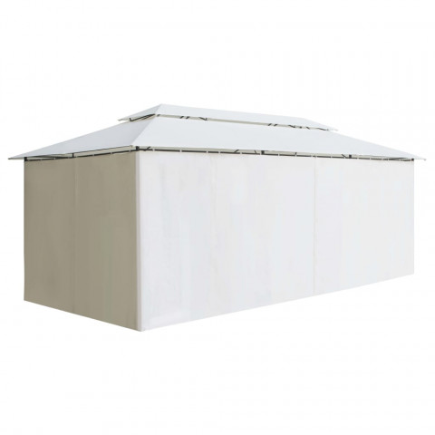 Belvédère avec rideaux 600x298x270 cm blanc 180 g/m²