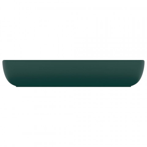 Lavabo de luxe rectangulaire vert foncé mat 71x38 cm céramique