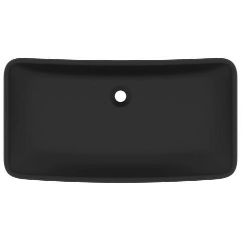 Lavabo de luxe rectangulaire noir mat 71x38 cm céramique