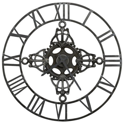 Horloge murale argenté 78 cm métal