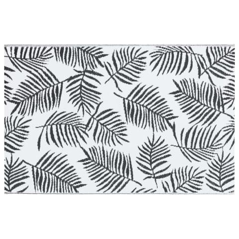 Tapis d'extérieur blanc et noir 190x290 cm pp