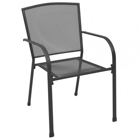 Chaises d'extérieur 4 pcs design maillé anthracite acier