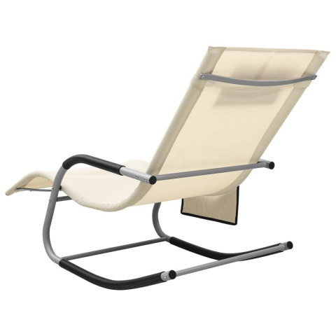 Transat chaise longue bain de soleil lit de jardin terrasse meuble d'extérieur textilène - Couleur au choix