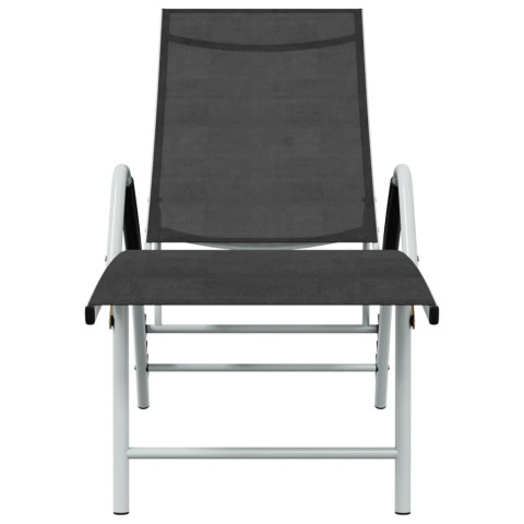 Transat chaise longue bain de soleil d'extérieur textilène et aluminium - Couleur au choix