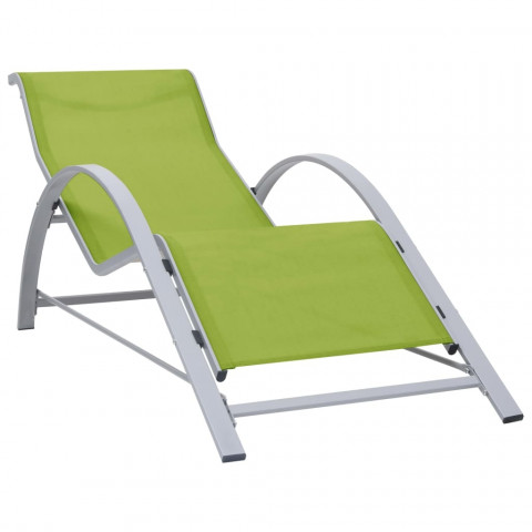 Chaise longue textilène et aluminium - Couleur au choix