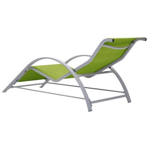 Transat chaise longue bain de soleil lit de jardin terrasse meuble d'extérieur textilène et aluminium - Couleur au choix