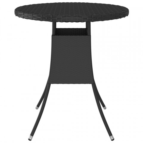 Table de jardin noir 70x70x73 cm résine tressée