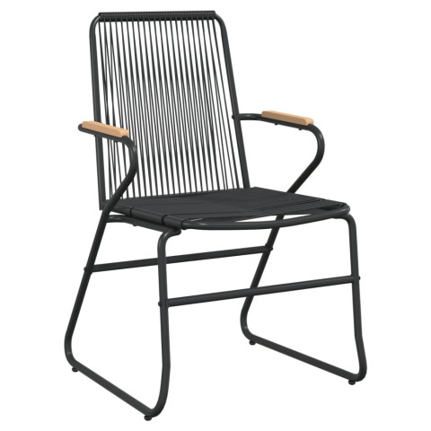 Chaises de jardin 4 pcs noir 58x59x85,5 cm rotin pvc