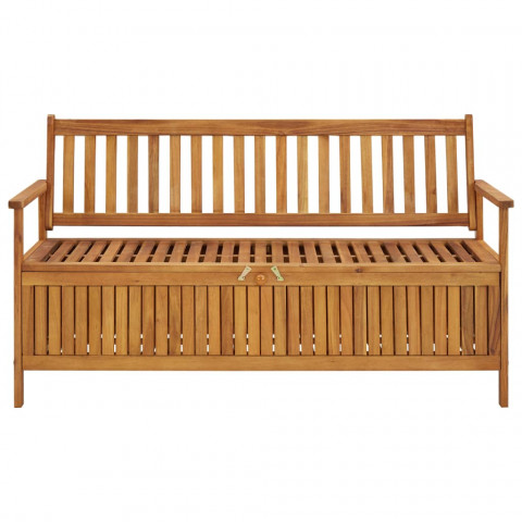 Banc de rangement de jardin 148 cm bois d'acacia solide