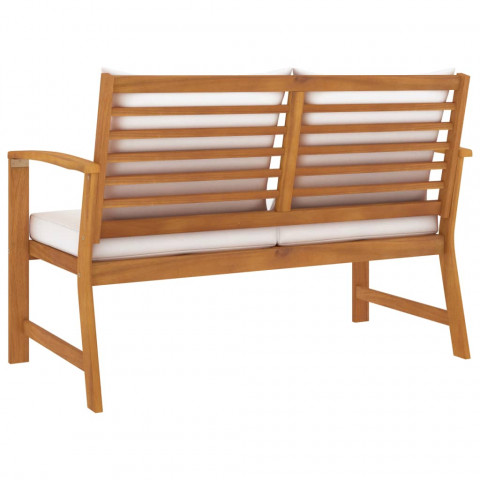 Banc de jardin avec coussin 120 cm bois solide d'acacia - Couleur au choix