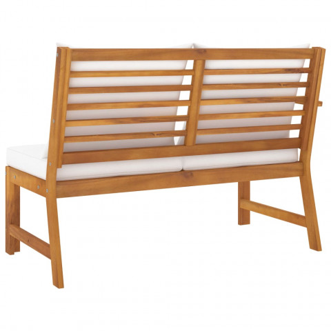 Banc de jardin 114,5 cm avec coussin bois solide d'acacia - Couleur au choix