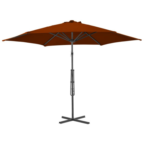 Parasol d'extérieur avec mât en acier 300 x 230 cm orange helloshop26 02_0008210