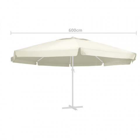 Tissu de remplacement pour parasol d'extérieur sable 600 cm