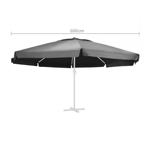 Tissu de remplacement pour parasol d'extérieur anthracite 600cm