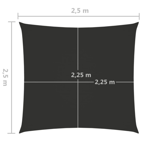 Voile toile d'ombrage parasol tissu oxford carré 2,5 x 2,5 m - Couleur au choix